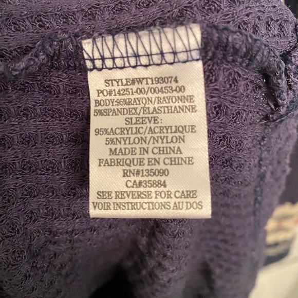 Blue Henley with Knit Sleeves. - Picture 3 of 5